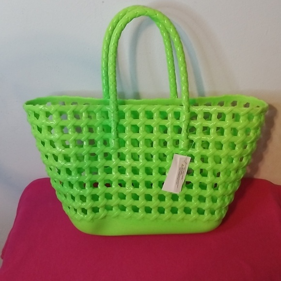 Handbags - Lime Green Jelly Bag